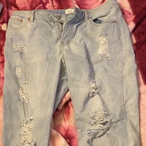 Ripped light wash denim jeans(size 13/LG)